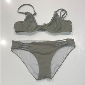 PINK Victoria's Secret Olive Bikini Set
